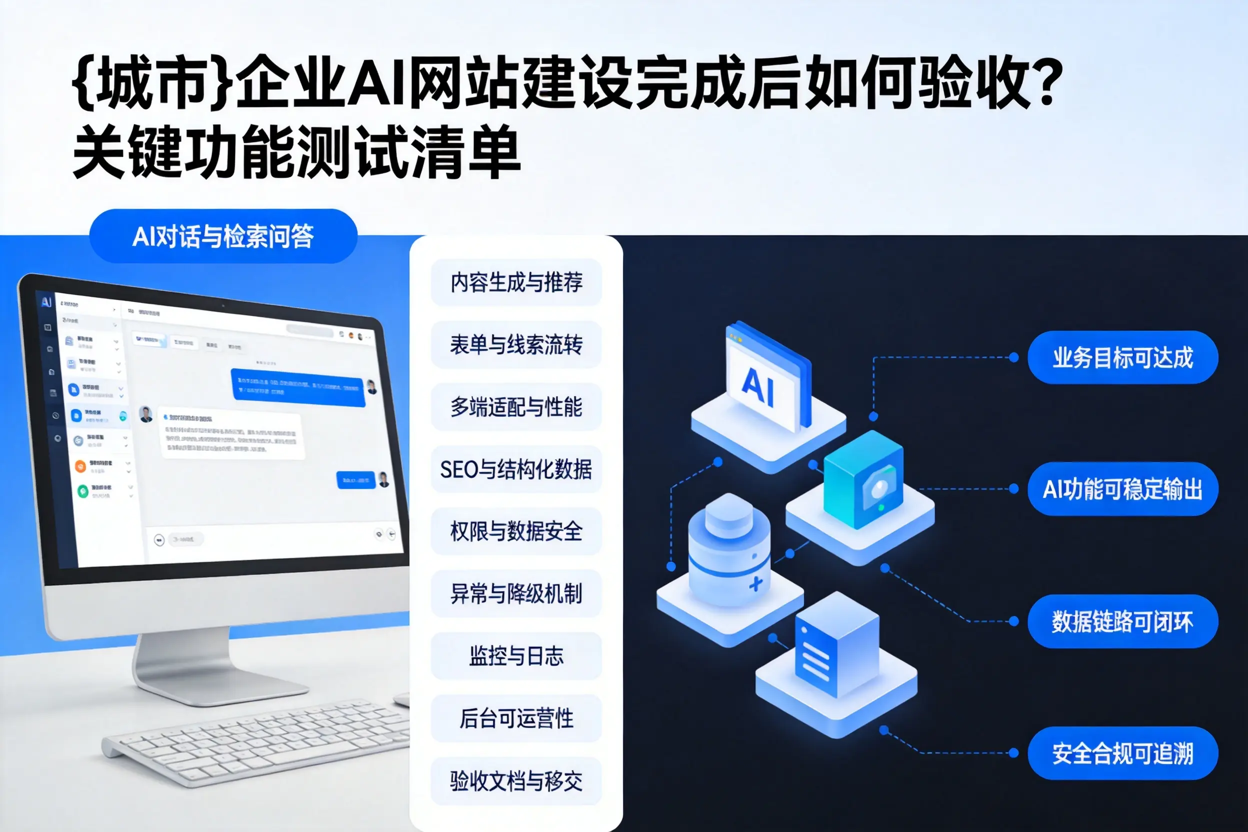许昌企业AI网站建设完成后如何验收？关键功能测试清单