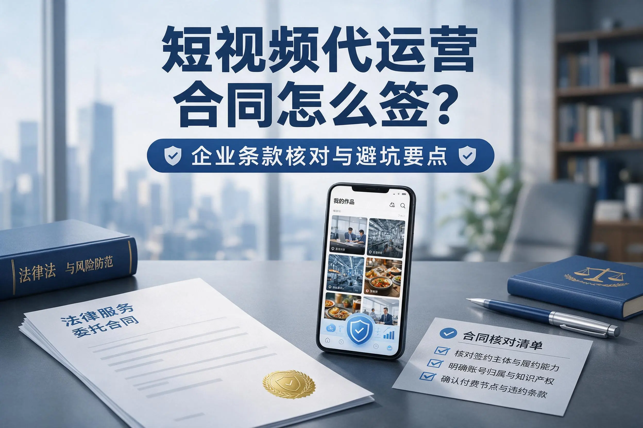 短视频代运营合同怎么签？许昌企业条款核对与避坑要点