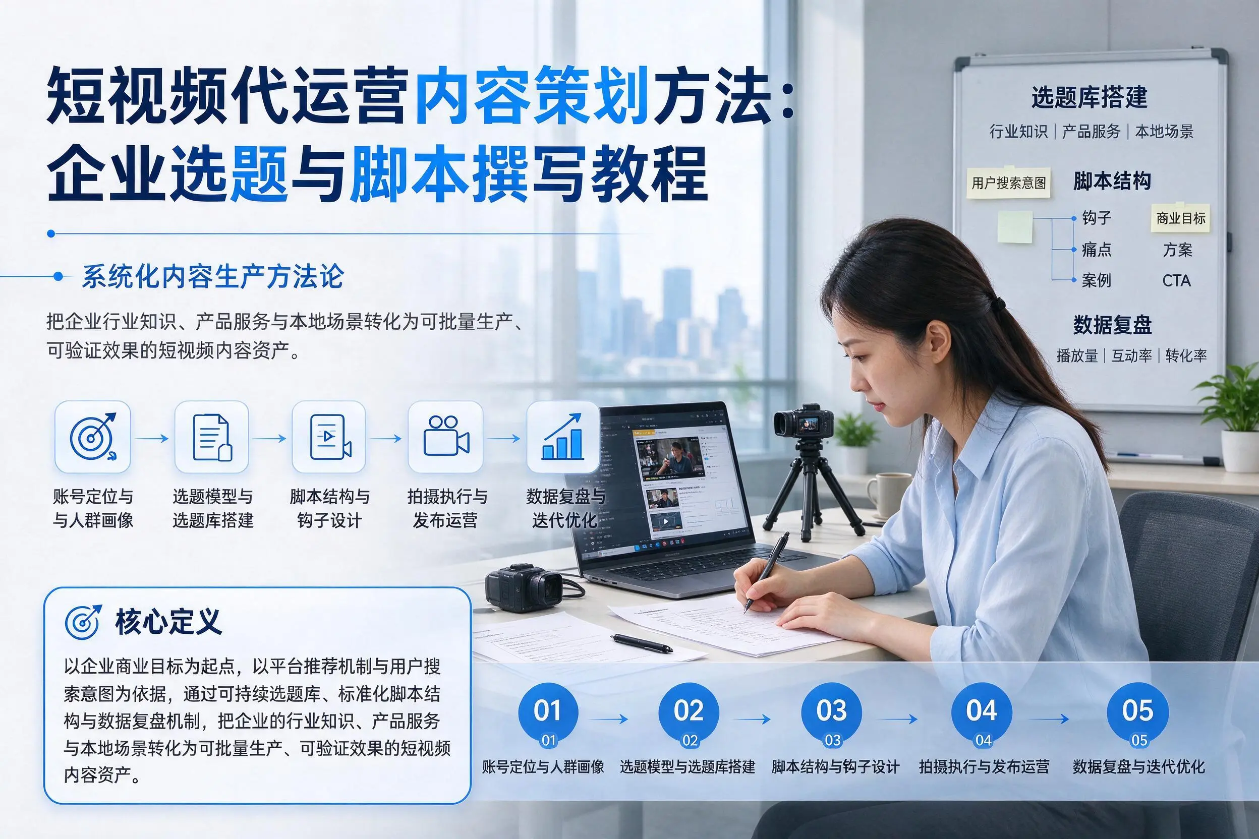 短视频代运营内容策划方法:许昌企业选题与脚本撰写教程