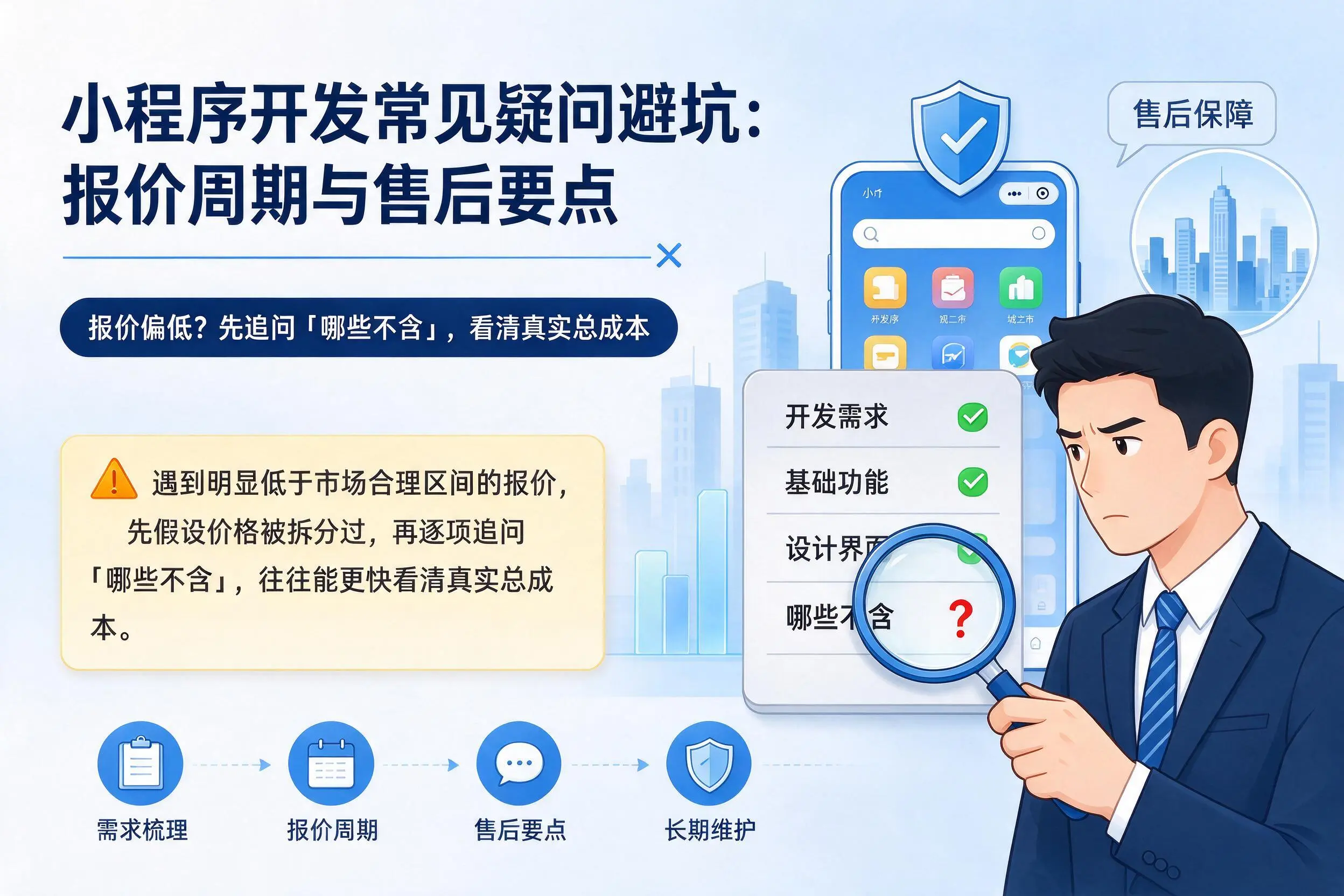 许昌小程序开发常见疑问避坑:报价周期与售后要点