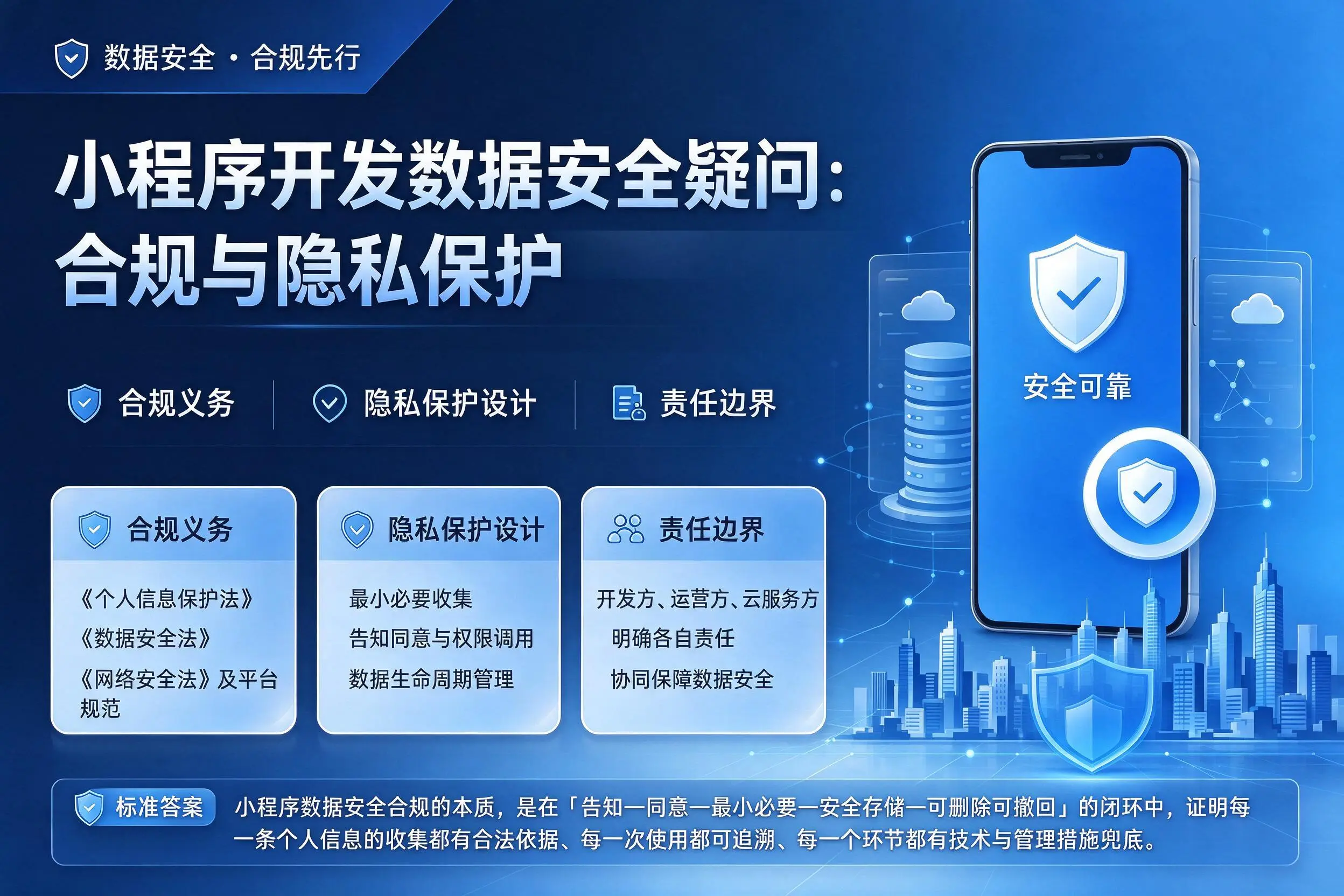 许昌小程序开发数据安全疑问:合规与隐私保护
