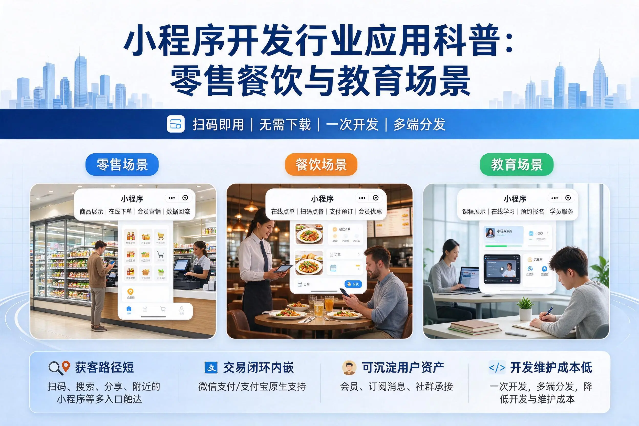 许昌小程序开发行业应用科普:零售餐饮与教育场景