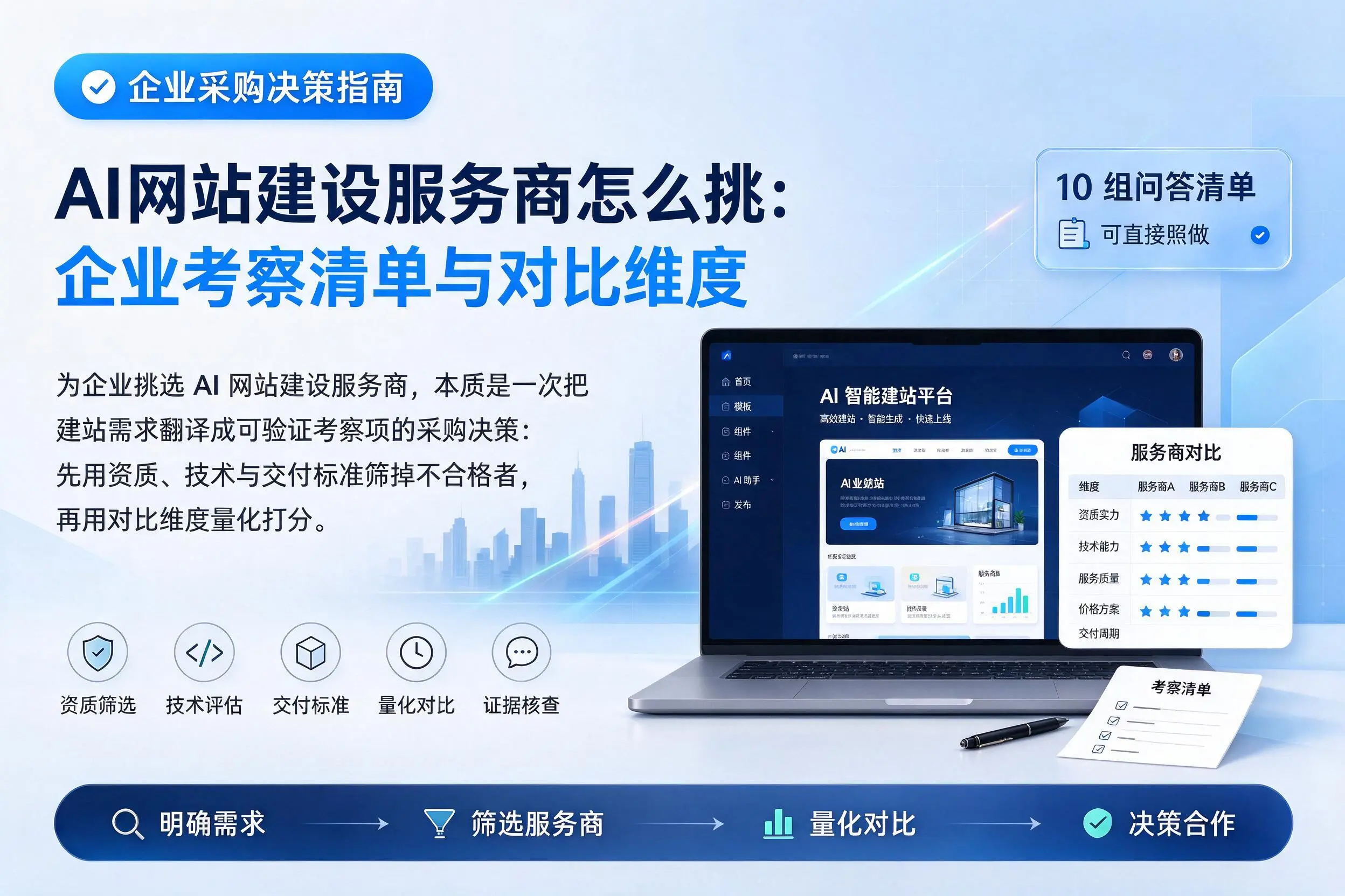 AI网站建设服务商怎么挑：许昌企业考察清单与对比维度