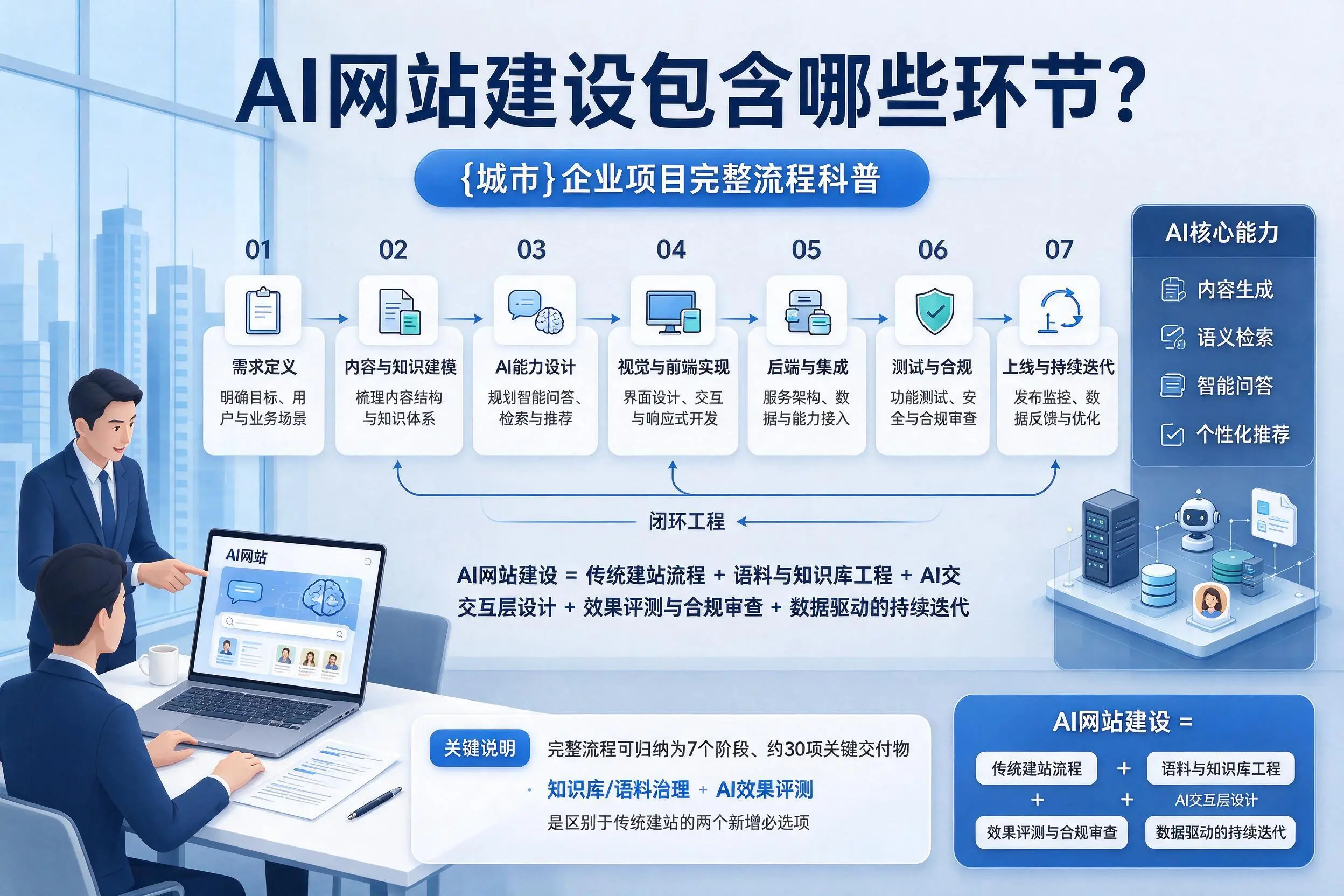 AI网站建设包含哪些环节?许昌企业项目完整流程科普