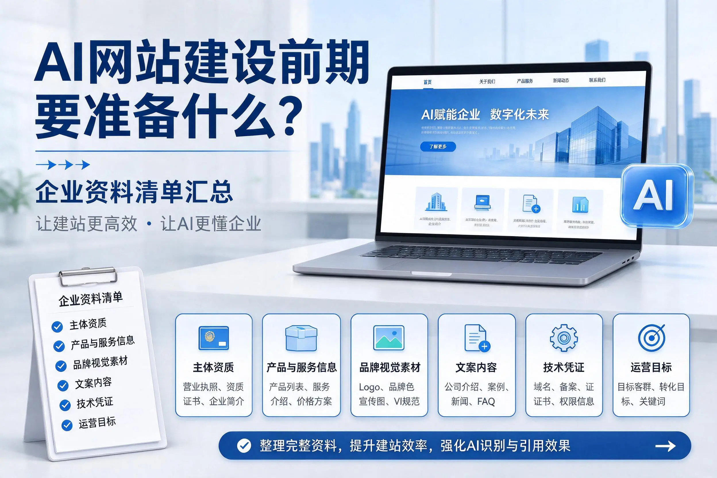 AI网站建设前期要准备什么?许昌企业资料清单汇总