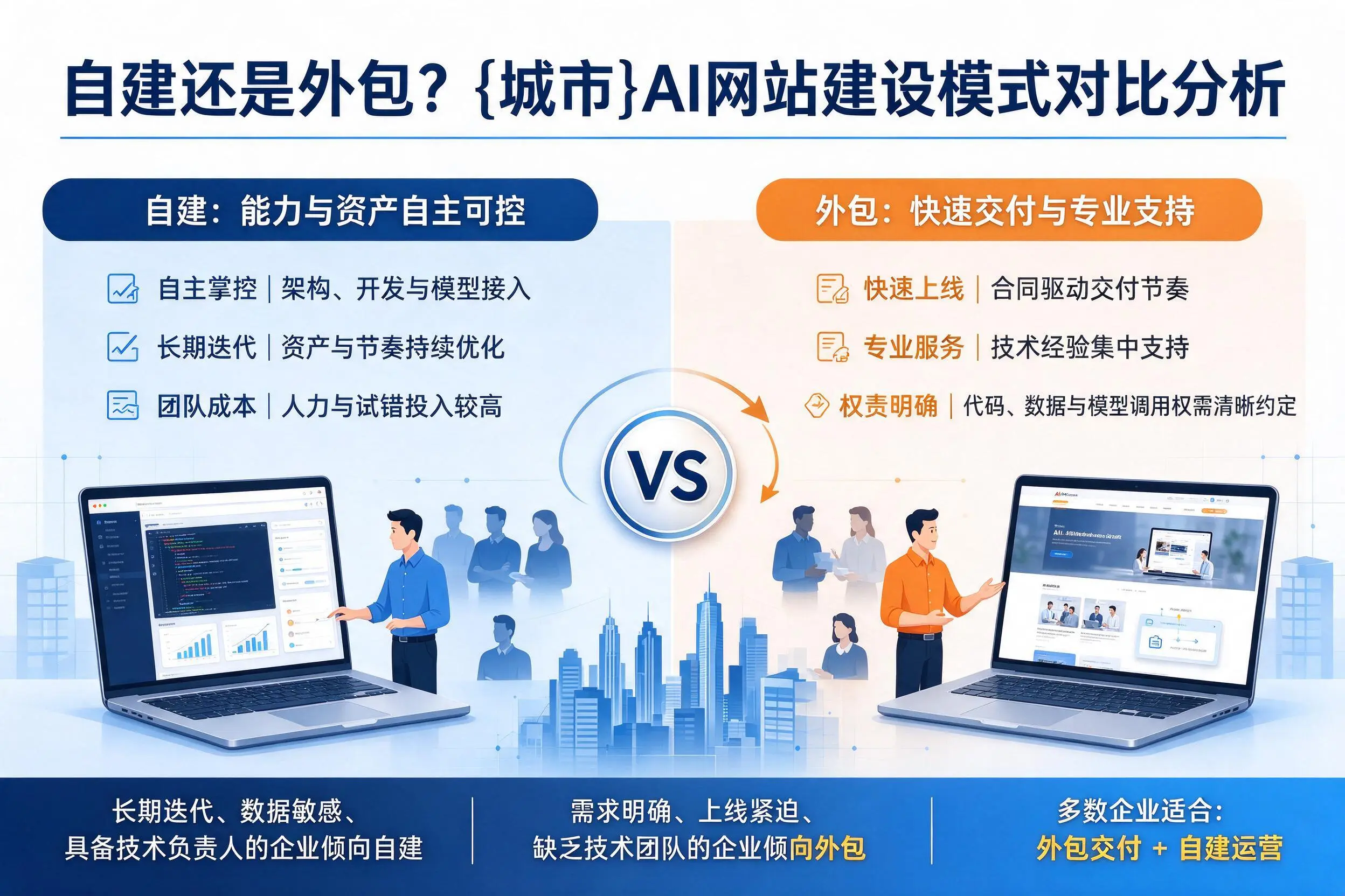 自建还是外包?许昌AI网站建设模式对比分析