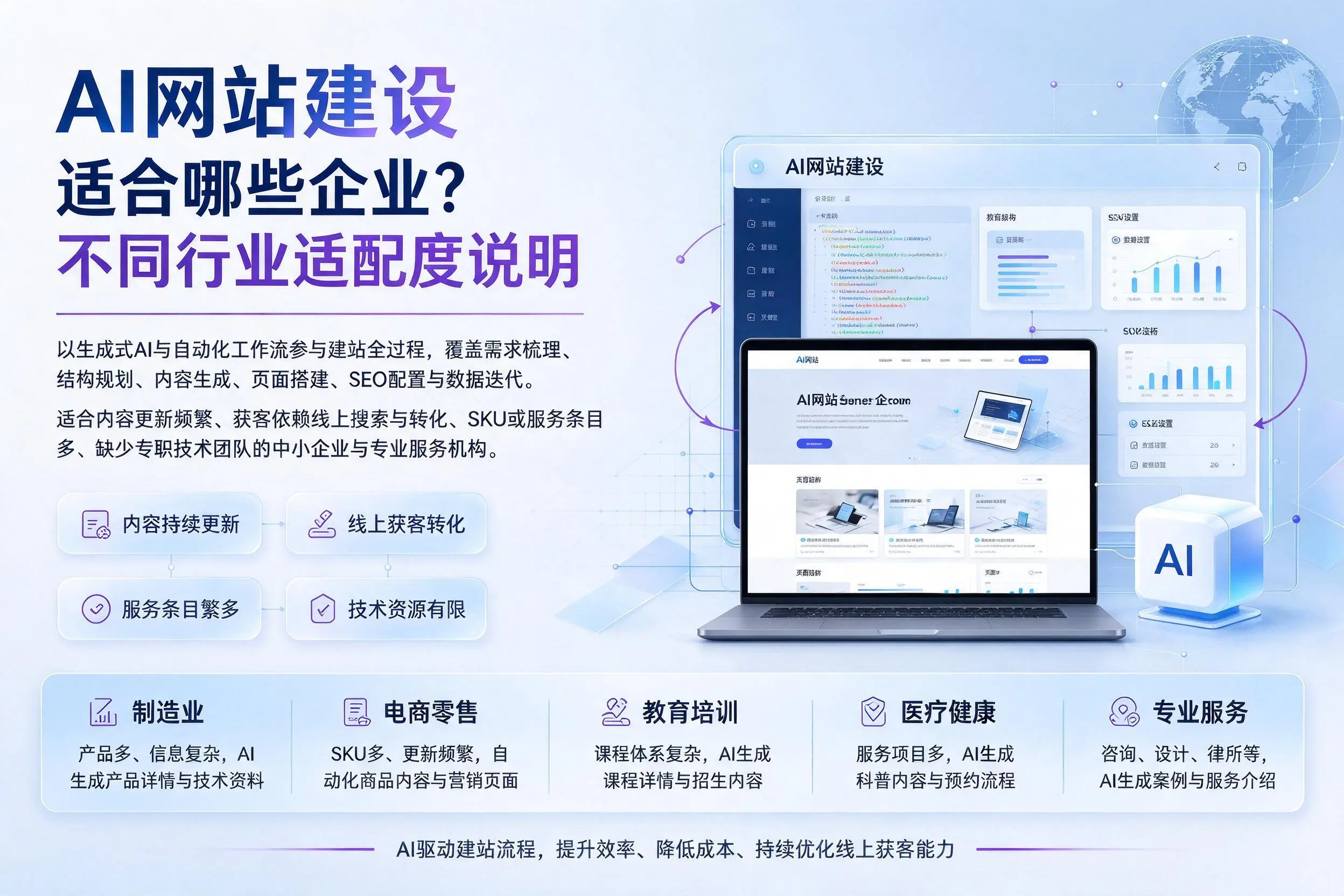 AI网站建设适合哪些企业?许昌不同行业适配度说明