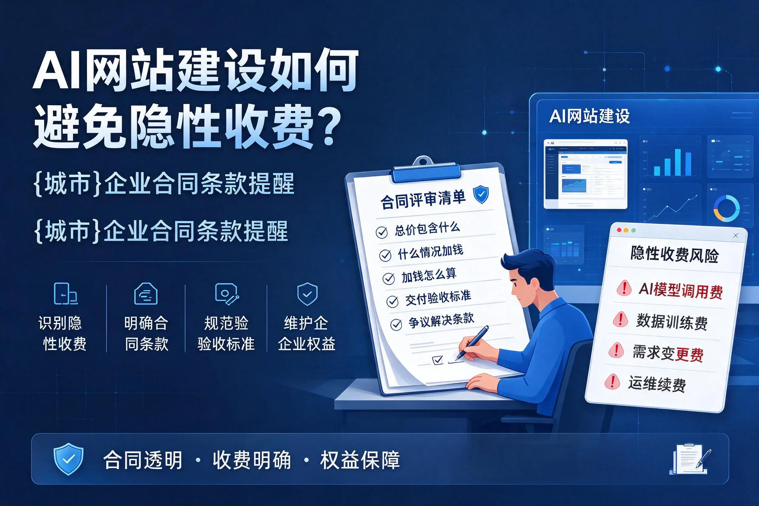 AI网站建设如何避免隐性收费？许昌企业合同条款提醒
