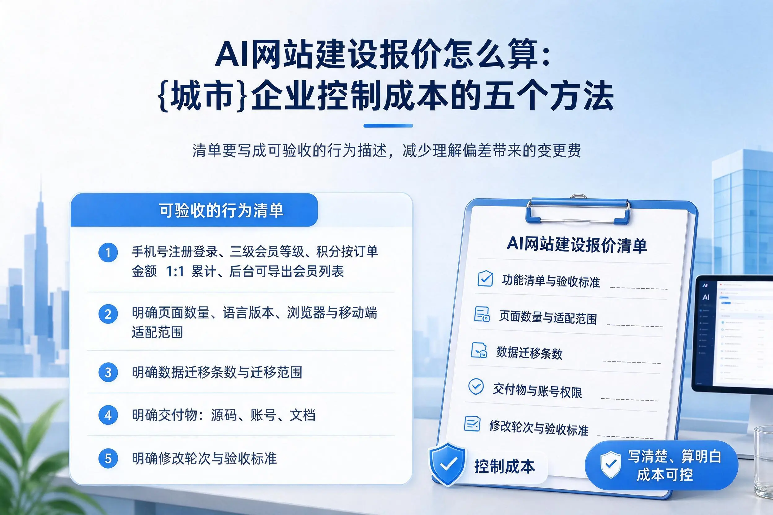 AI网站建设报价怎么算：许昌企业控制成本的五个方法